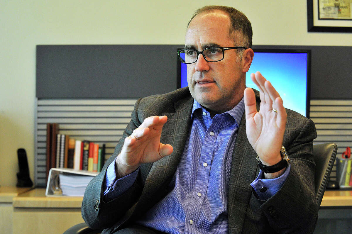 Doug Haynes, president of Point72 Asset Management, talks to reporters in the company's offices in Stamford, Conn., on Wednesday, May 20, 2015.