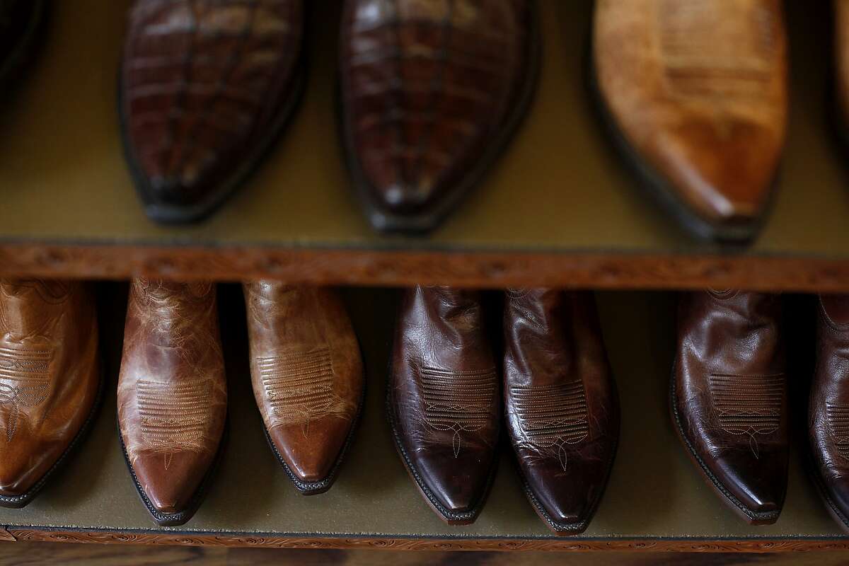 Just some of the boots for sale at Burns Cowboy Shop in Carmel-by-the-Sea, Calif., on Thursday, May 14, 2015.