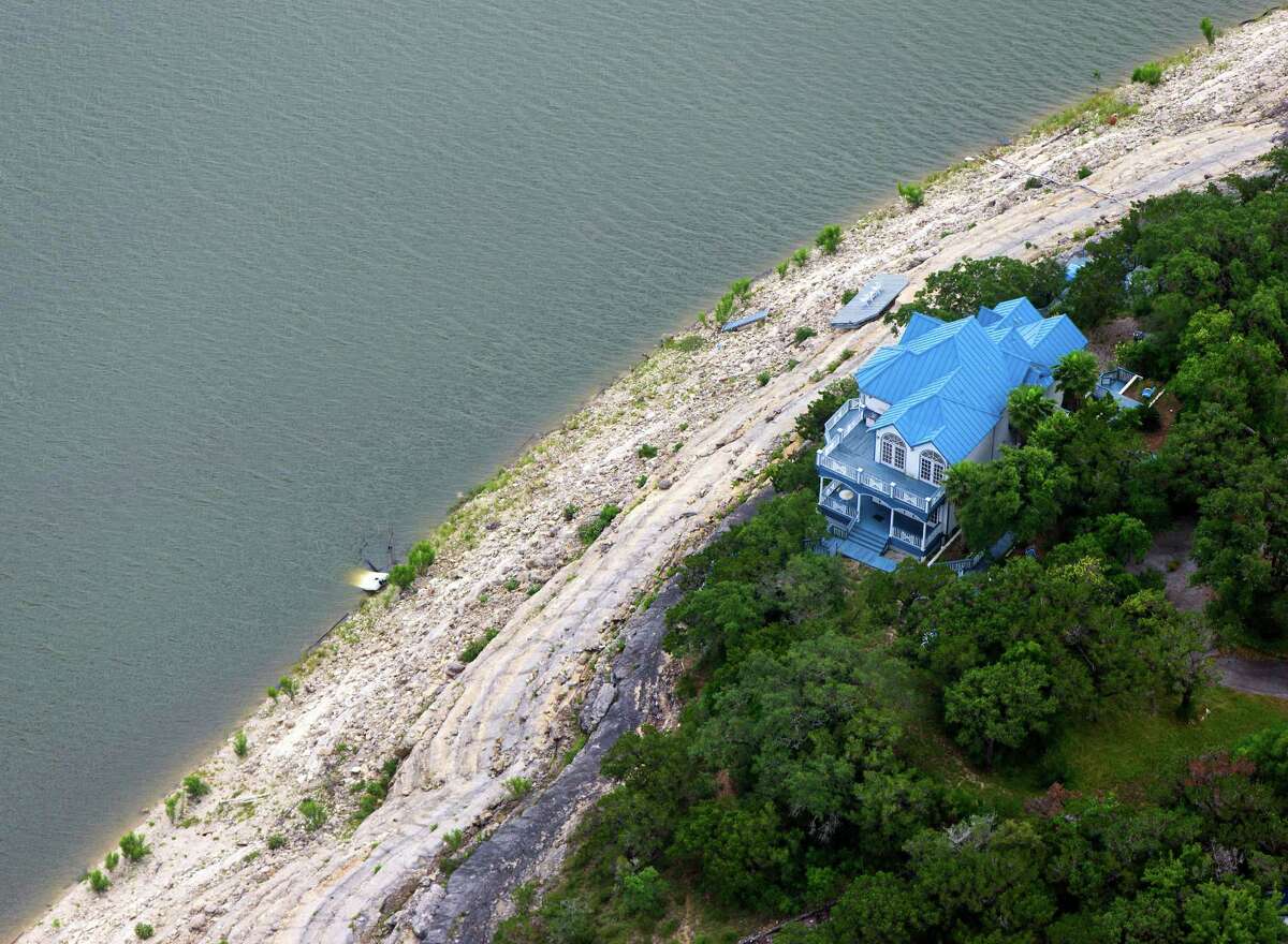 Aerial photos capture a slowly recovering Medina Lake