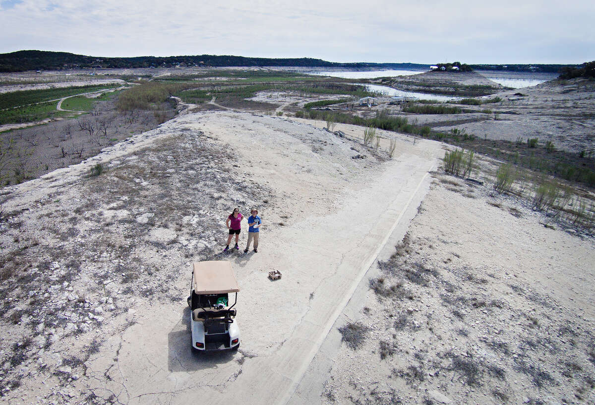 Aerial photos capture a slowly recovering Medina Lake