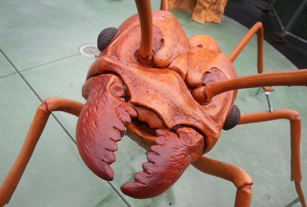 Send help. (Mandibles of an oversized ant reach out to grab young visitors at the San Francisco Zoo.)