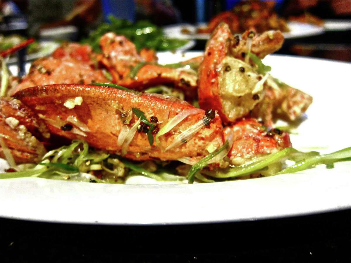 Live lobster with beer and black pepper at Hai Cang seafood restaurant.