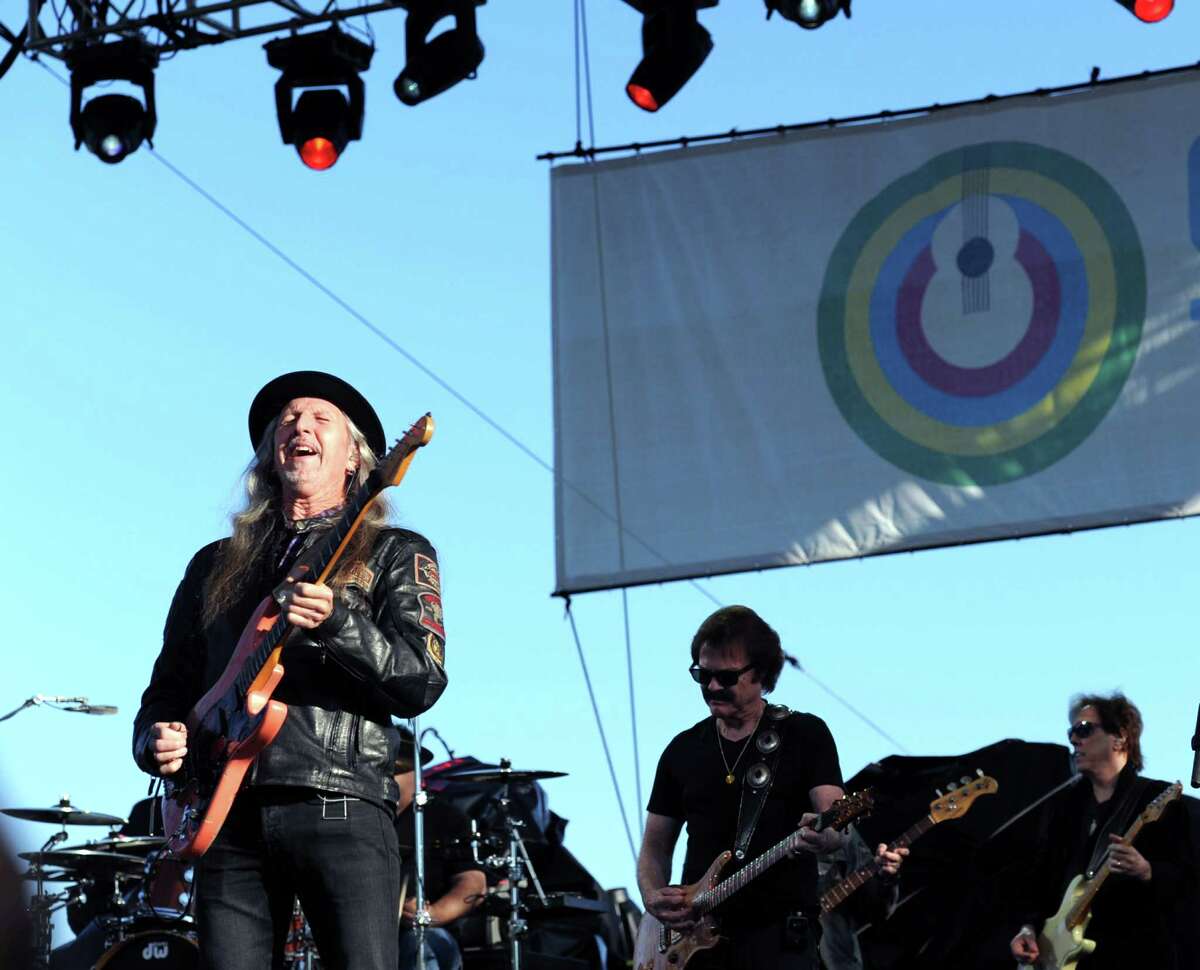 Patrick Simmons of the Doobie Brothers performs during the Greenwich Town Party at Roger Sherman Baldwin Park, Greenwich, Conn., Saturday, May 23, 2015.