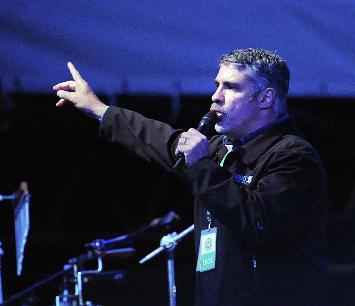 Howard Stern Radio producer, Gary Dell'Abate of Greenwich, speaks during the Greenwich Town Party at Roger Sherman Baldwin Park, Greenwich, Conn., Saturday, May 23, 2015.
