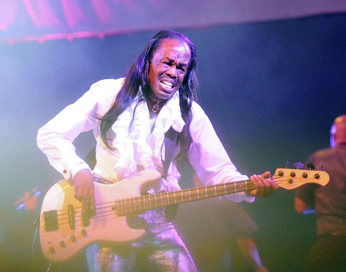 Verdine White of Earth, Wind & Fire performs durng the Greenwich Town Party at Roger Sherman Baldwin Park, Greenwich, Conn., Saturday, May 23, 2015.