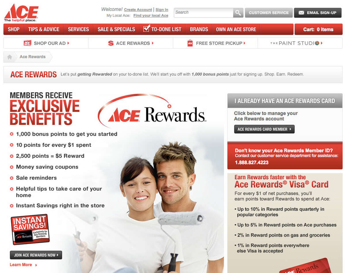 ACE Hardware : Sign up for ACE Rewards and get a $5 off $20 coupon on your birthday. http://www.acehardware.com