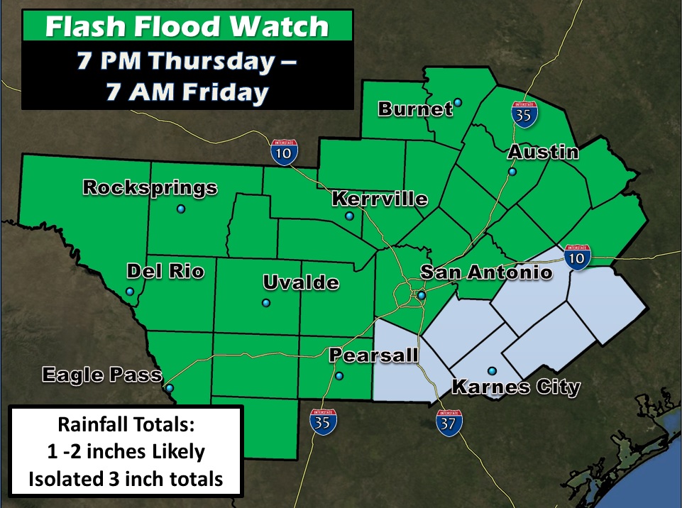 Flash flood watch issued for storm-ravaged Central Texas, including San ...