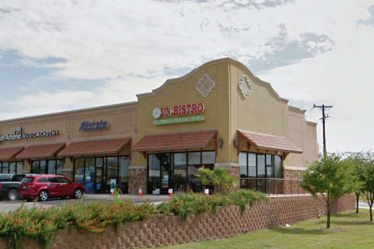 VN Bistro: 9910 W FM 1604 N, San Antonio, TX 78254  Date: 01/12/2018 Score: 73 Highlights: Food not held at correct temperature (raw chicken, mushrooms, spring rolls); employees seen switching tasks without washing hands in between; leaks observed under three-compartment sink; prepared foods must be labeled with expiration date; gaskets in cold hold unit were covered with duct tape; employees’ personal items (cigarettes, pills, phones, drinks, sweaters, purses) seen stored on food-contact surfaces; cloth towels seen under cutting boards, covering meat slicer, on prep tables – must be stored in sanitizing solution when not in use; utensils must be stored on clean, dry surface; food, grease buildup seen on walls, vents, stoves, cold hold units