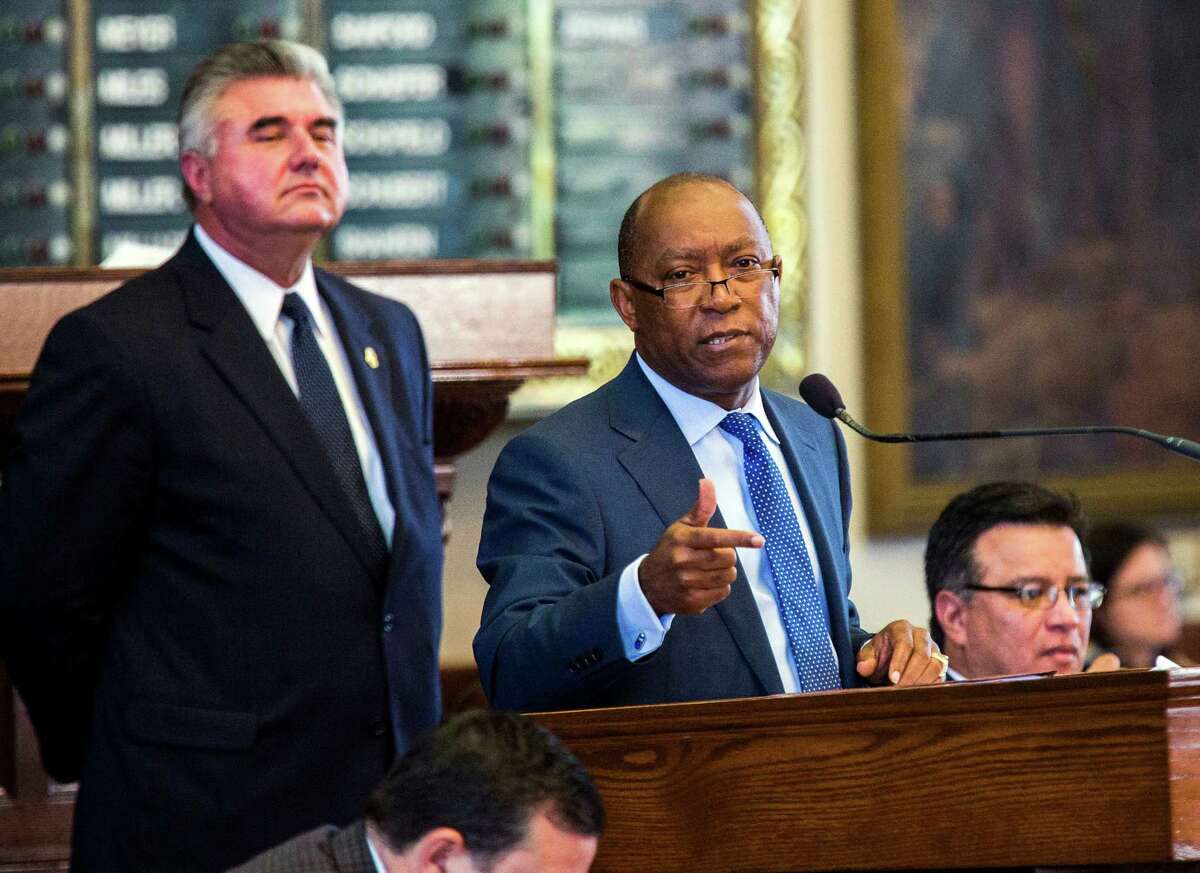 Rep. Sylvester Turner, D-Houston, speaks in opposition of the bill on Sunday in Austin.﻿