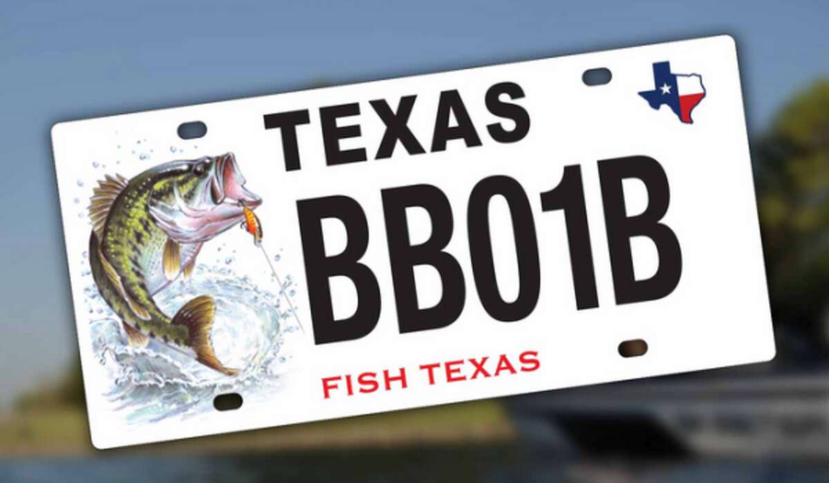 Custom license plate styles available in Texas  The new large mouth bass design reflects better printing technologies. It will raise funds for Texas fisheries. Next, check out the old design it replaces.