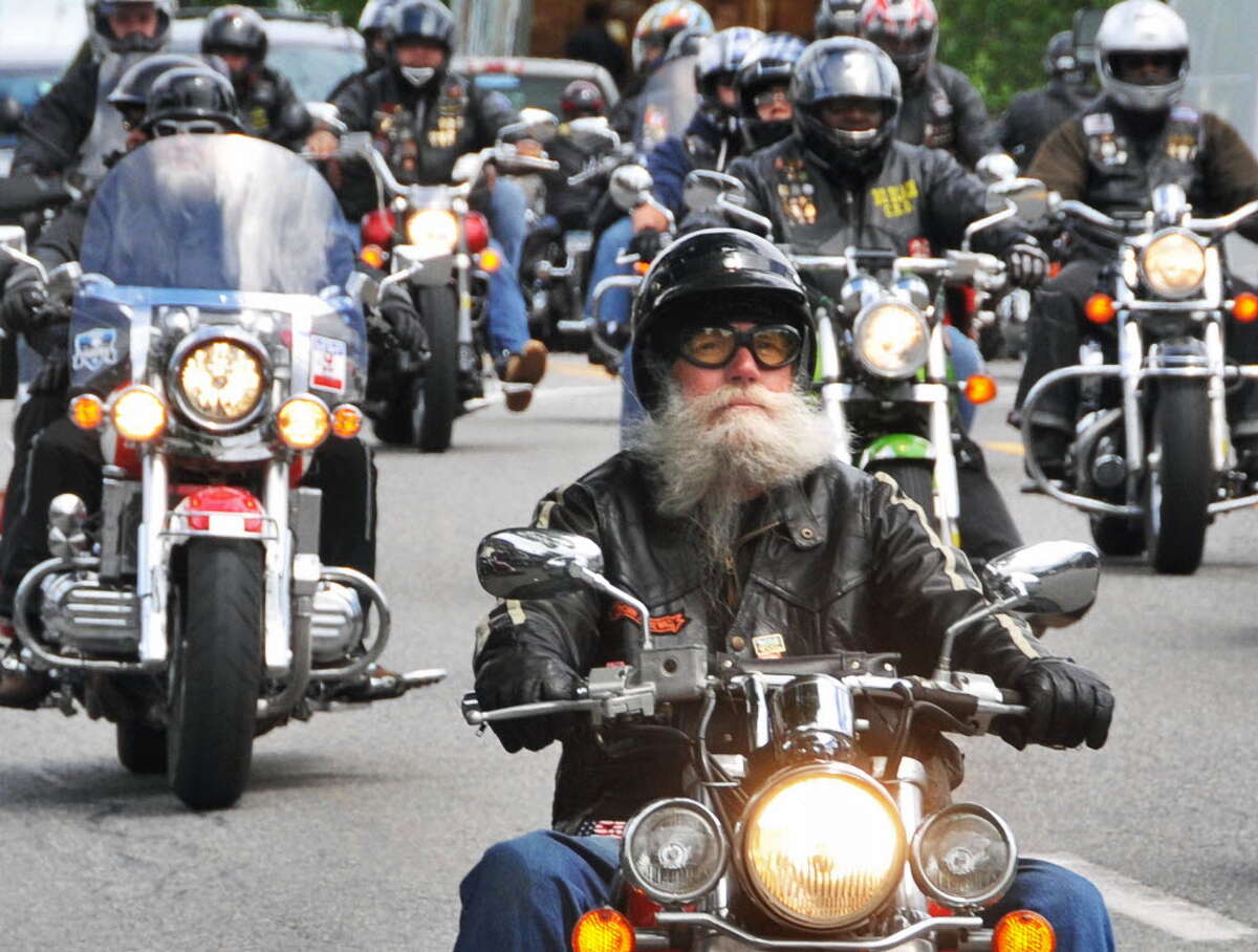 Bikers cruise Canada Street in Lake George Village for the annual Americade Tuesday June 8, 2010. 