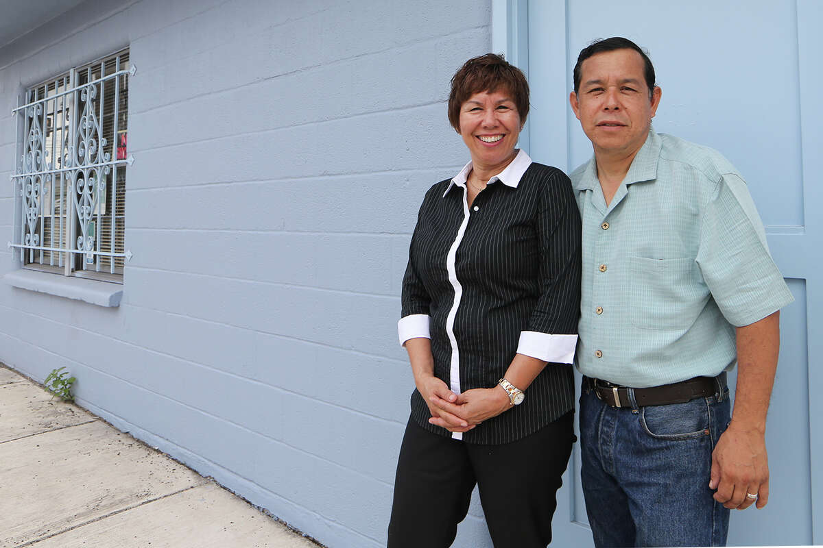 Jane Gonzalez (left) and her brother Tony Gonzalez at MEDWheels Inc, 1322 E. Houston, on Thursday, May 28, 2015. The company obtained funds for painting, new windows, landscaping and a new sign from the SAGE Store-Front Grant Program. MARVIN PFEIFFER/ mpfeiffer@express-news.net