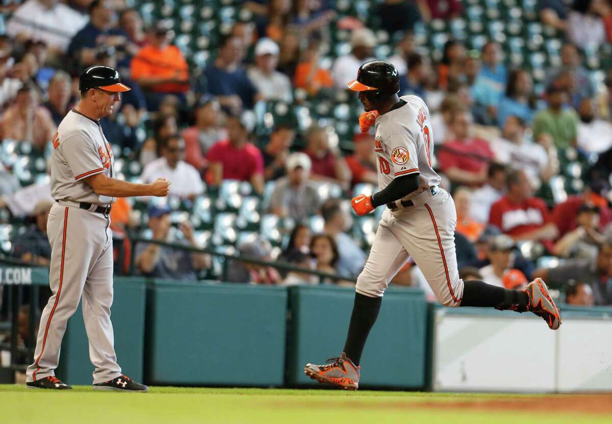 The Orioles' visit to Houston was shaping up as a disaster until center fielder Adam Jones took a tour of the bases after an eighth-inning homer that allowed Baltimore to win 3-2 and salvage a win in the four-game series.