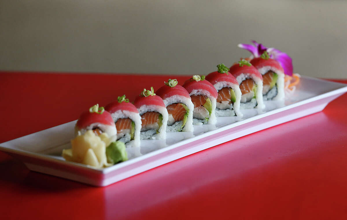The Amy Jo Johnson Roll is made with hamachi, salmon, avocado, tuna and chives.
