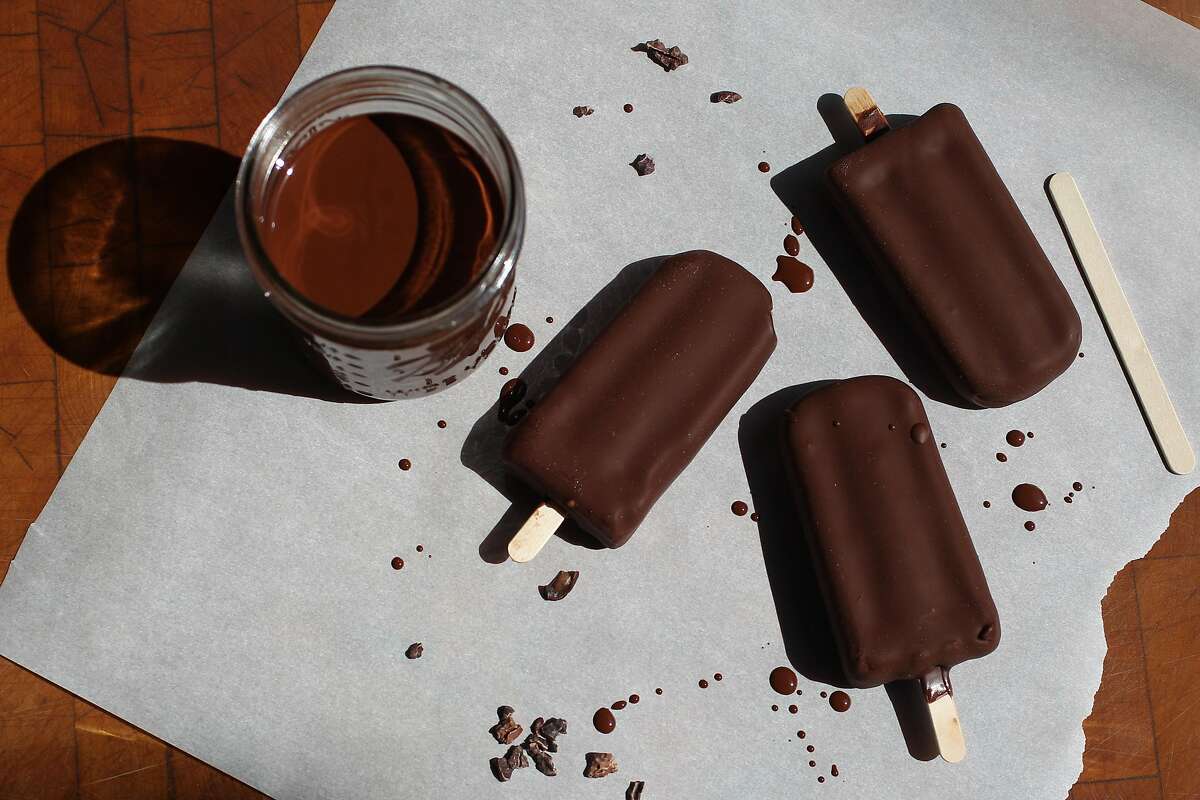 Chocolate gelato bars prepared by Amy Machnak are seen in her San Francisco home Friday, June 5, 2015.
