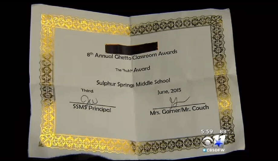 Northeast Texas Middle School Teacher Gives Ghetto Awards To