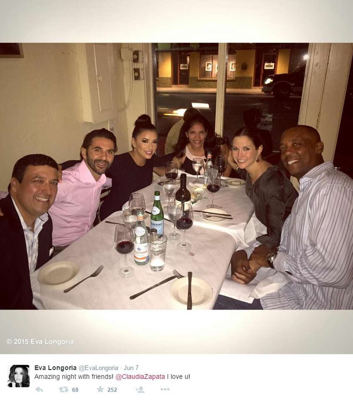 Longoria and her beau, Jose Baston, had dinner at Southown spot La Frite with Spur Sean Elliott and his wife. 