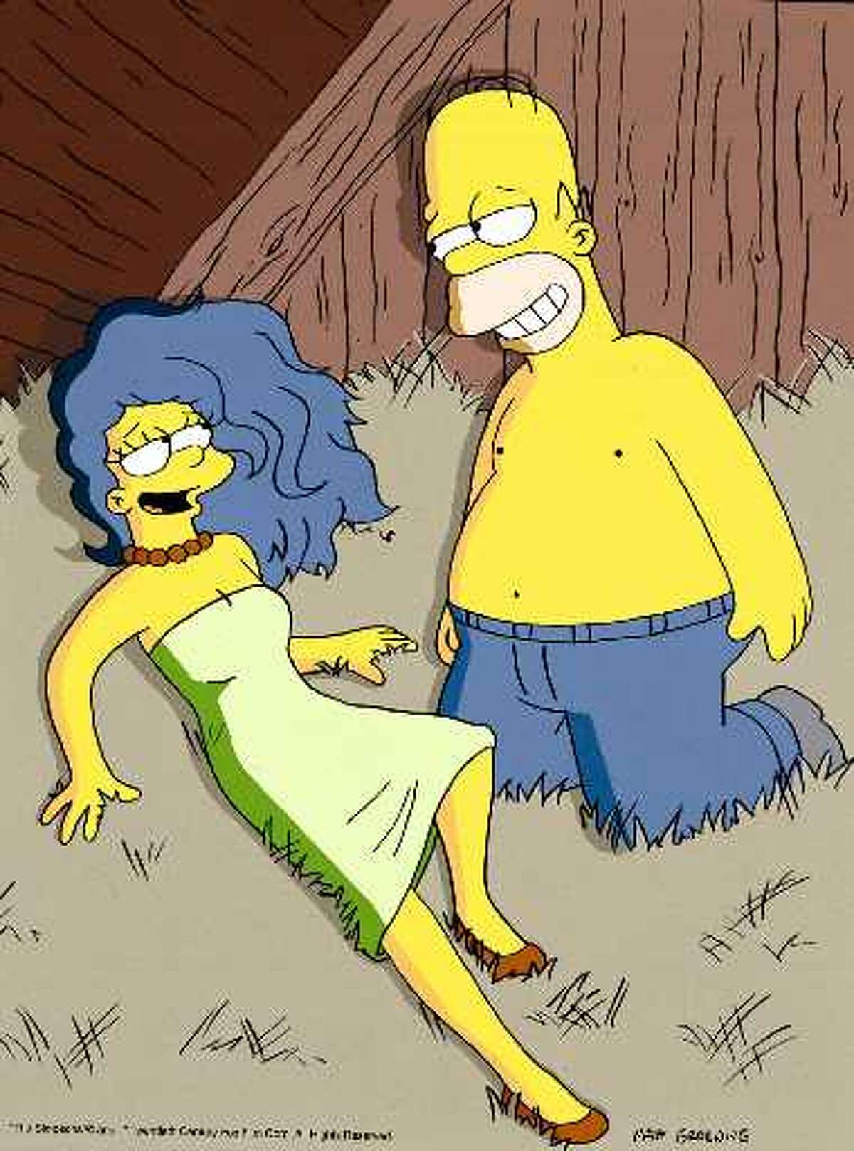 THE SIMPSONS: THE OUTLAWS - Marge lets her hair down (a la Jane Russell) wh...