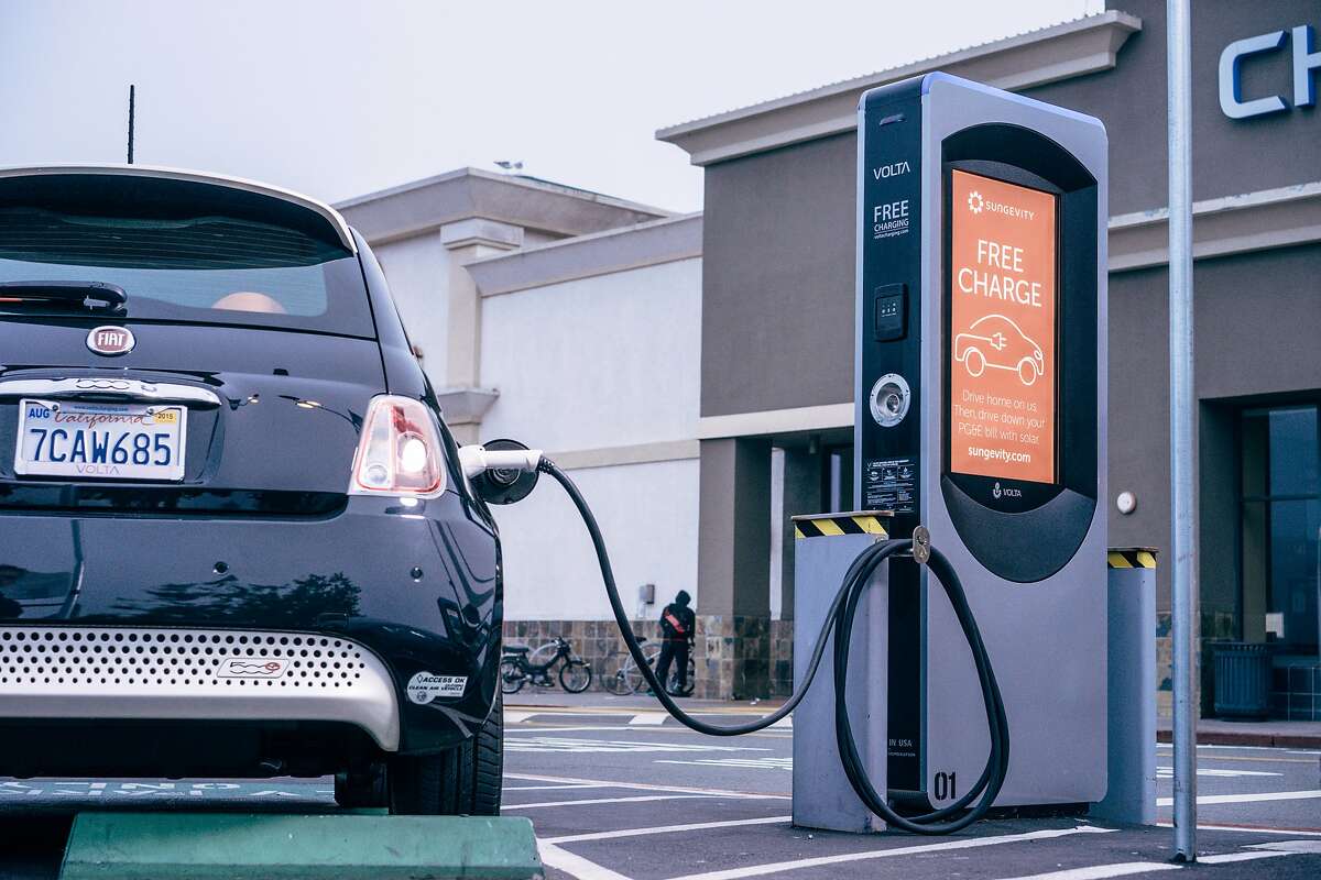 Volta Industries installs public EV charging stations that are sponsored by companies such as Whole Foods and Sungevity. Drivers can use them for free.