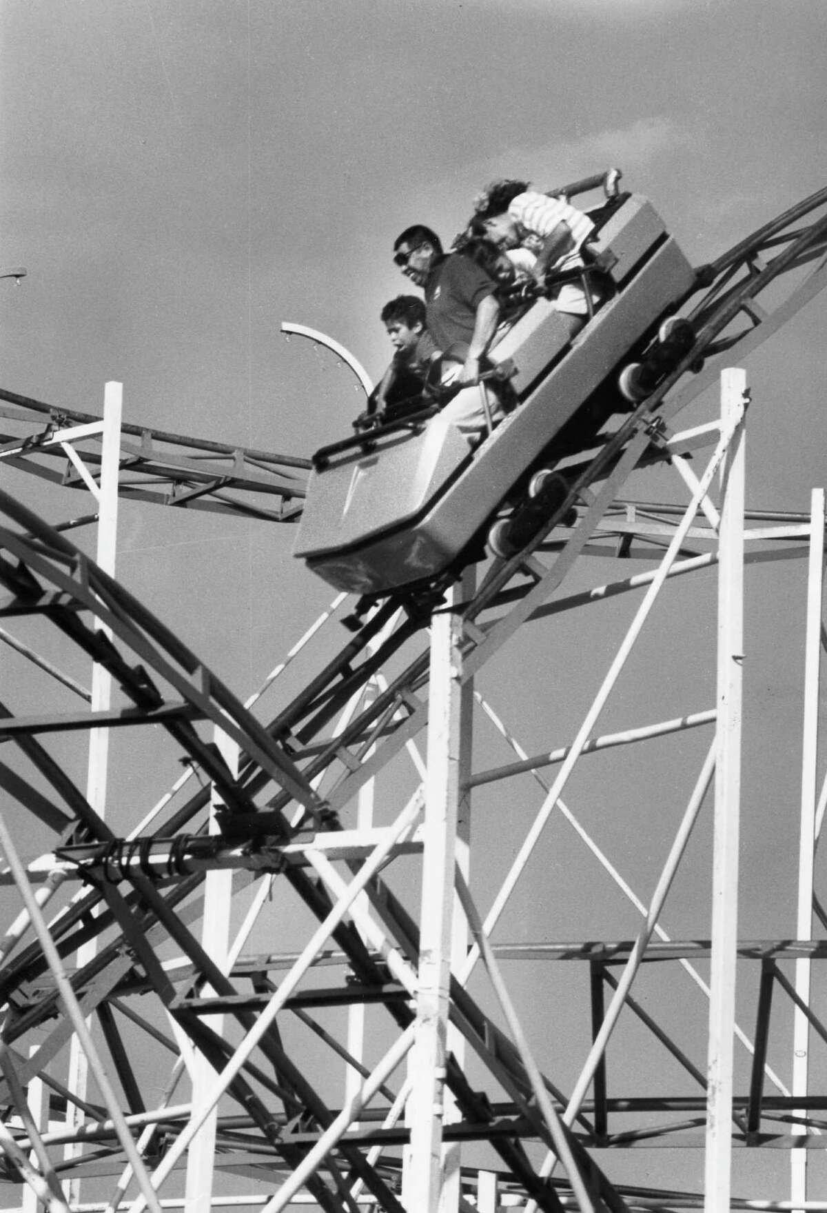 The Zinger roller coaster at the Sunshine Amusement Park, pictured here in 1992.