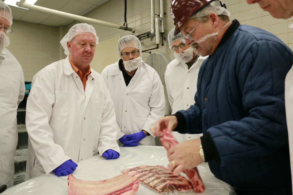 1. Anatomy of pork and beef producers Texas A&M professors and volunteers who have mastered the science of meat show the 60-participant camp various cuts of meat and their appeal relative to taste. 