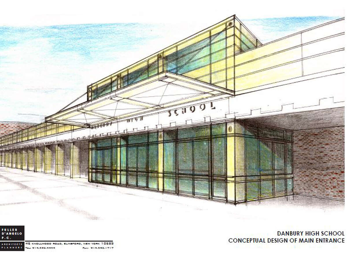 A conceptual design for the new main entrance to Danbury High School.