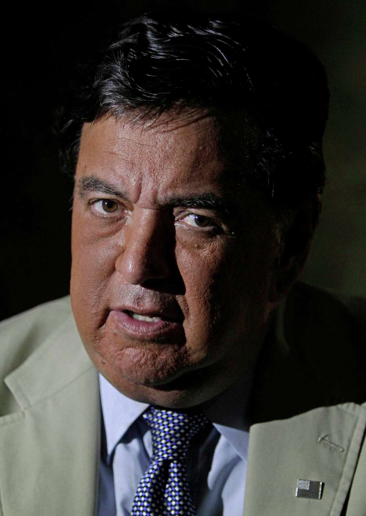 Former New Mexico Gov. Bill Richardson speaks during an interview with The Associated Press at the National hotel in Havana, Cuba,Thursday Sept. 8, 2011. Richardson said Thursday night that Cuban officials have denied his request to meet with jailed U.S. subcontractor Alan Gross, dashing hopes that the American might be freed soon. (AP Photo/Franklin Reyes)