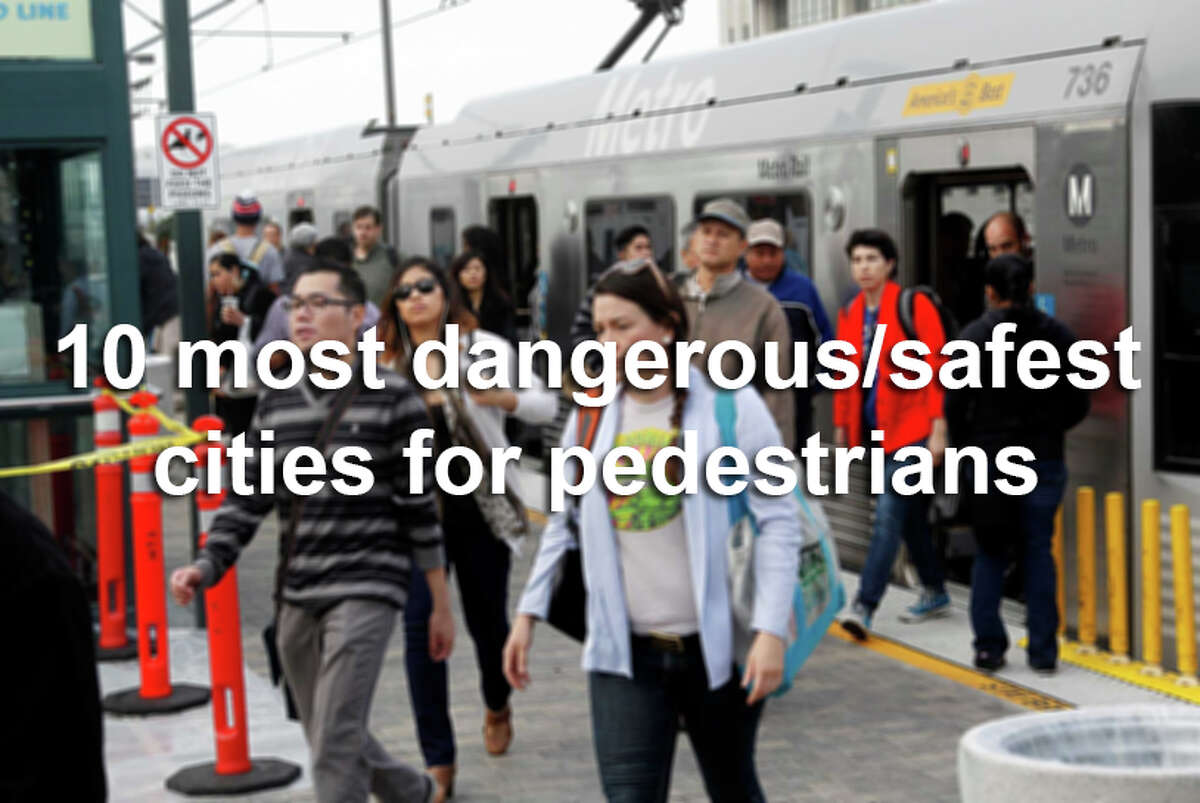 More than 4,700 pedestrians were killed by cars in the U.S. in 2012. The ranking, by pedestrian deaths per 100,000 residents, comes from Smart Growth America.Here's a look at the 10 most dangerous cities for pedestrians in America, followed by the 10 safest.