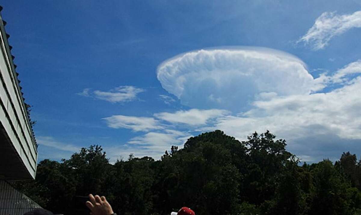This photo sent to MUFON, the Mutual UFO Network, show what some believe was a UFO over Channelview on May 116, 2015. MUFON says it was a "lenticular" cloud. (Photo: MUFON)