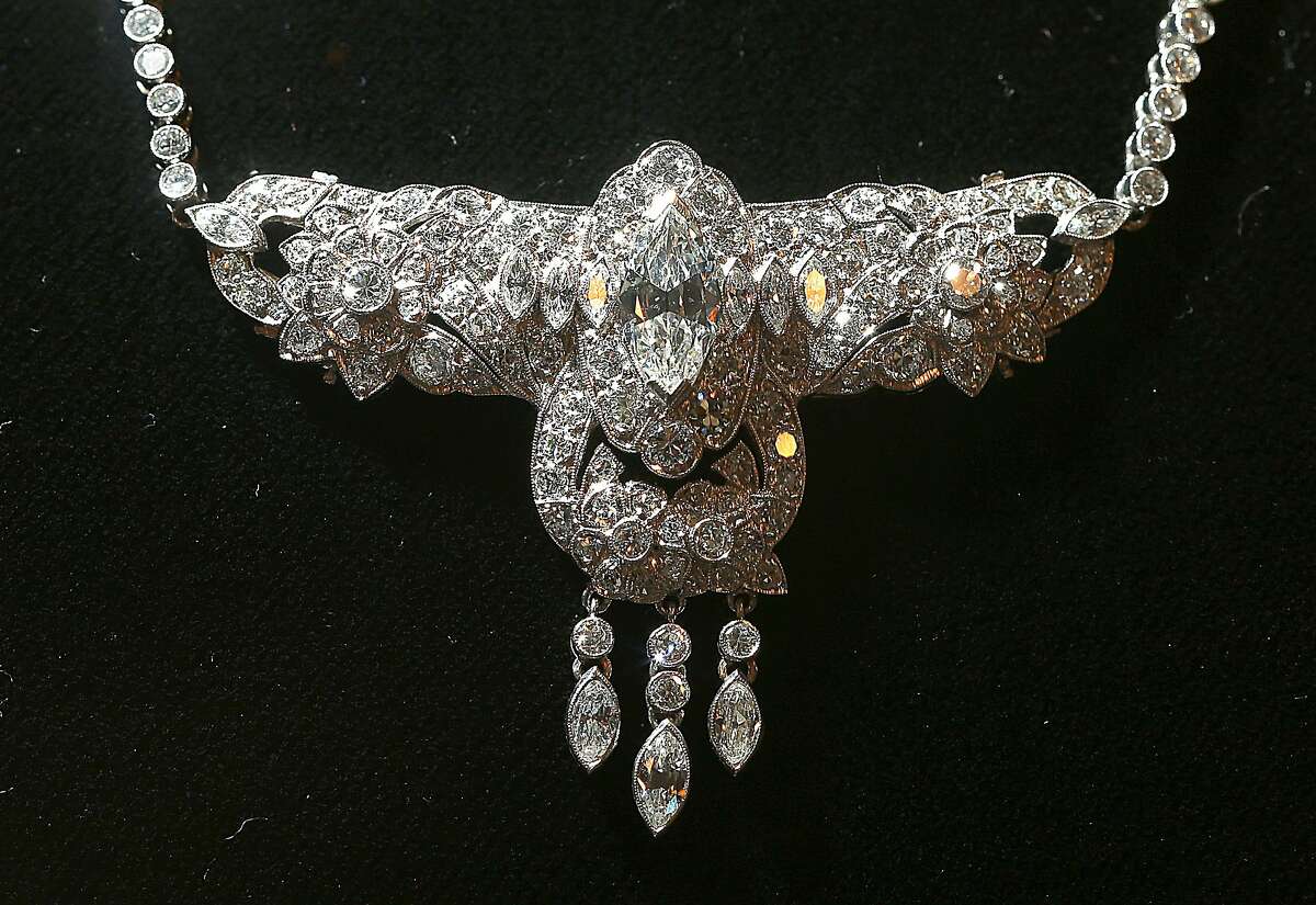 An art deco diamond choker, circa 1920's to 1930's priced at $46,500 dollars displayed at the estate jeweler 66 Mint in San Francisco, California, on Thursday, June 11, 2015. A family run business which spans four generations, they just opened a sell center in Silicon Valley this month.