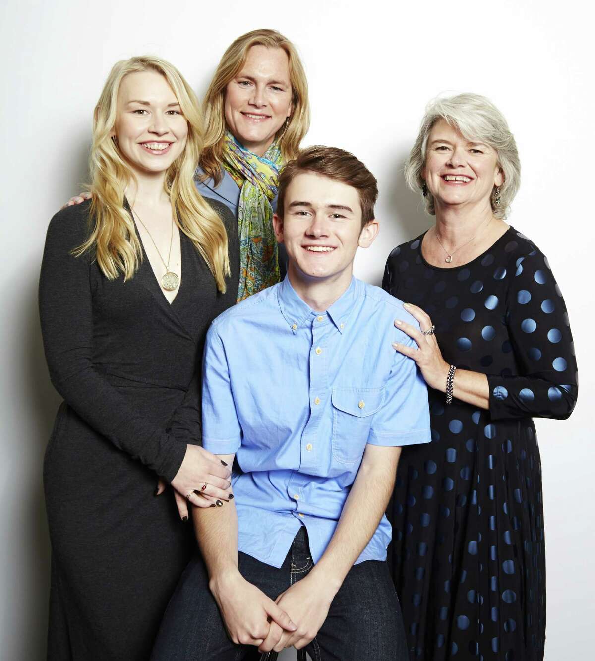 In this June 8, 2015 photo, Sutton Crawford, from left, Carly Lehwald, Ben Lehwald and Suzy Crawford from the ABC Family docu-series "Becoming Us" pose for a portrait in New York. The series airs Monday at 9 p.m. EDT on ABC Family. (Photo by Dan Hallman/Invision/AP)
