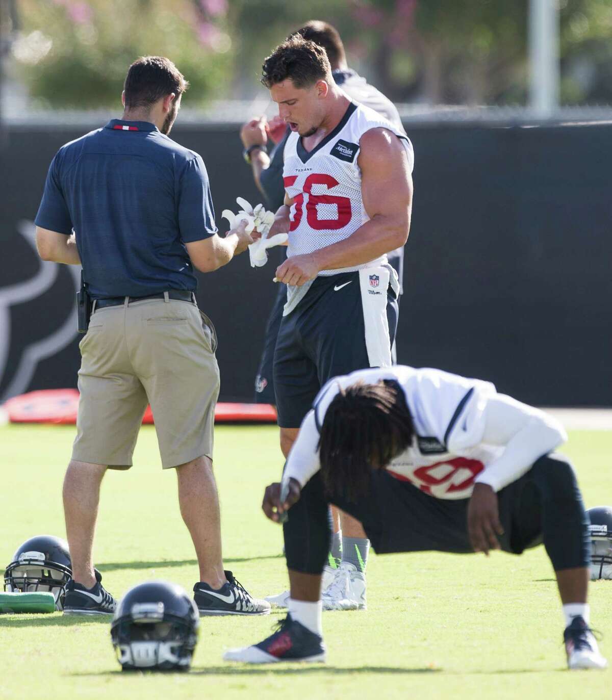 Texans linebacker Brian Cushing (56) says he feels like he's in his best physical and mental shape in years after a season in which he felt limited.﻿