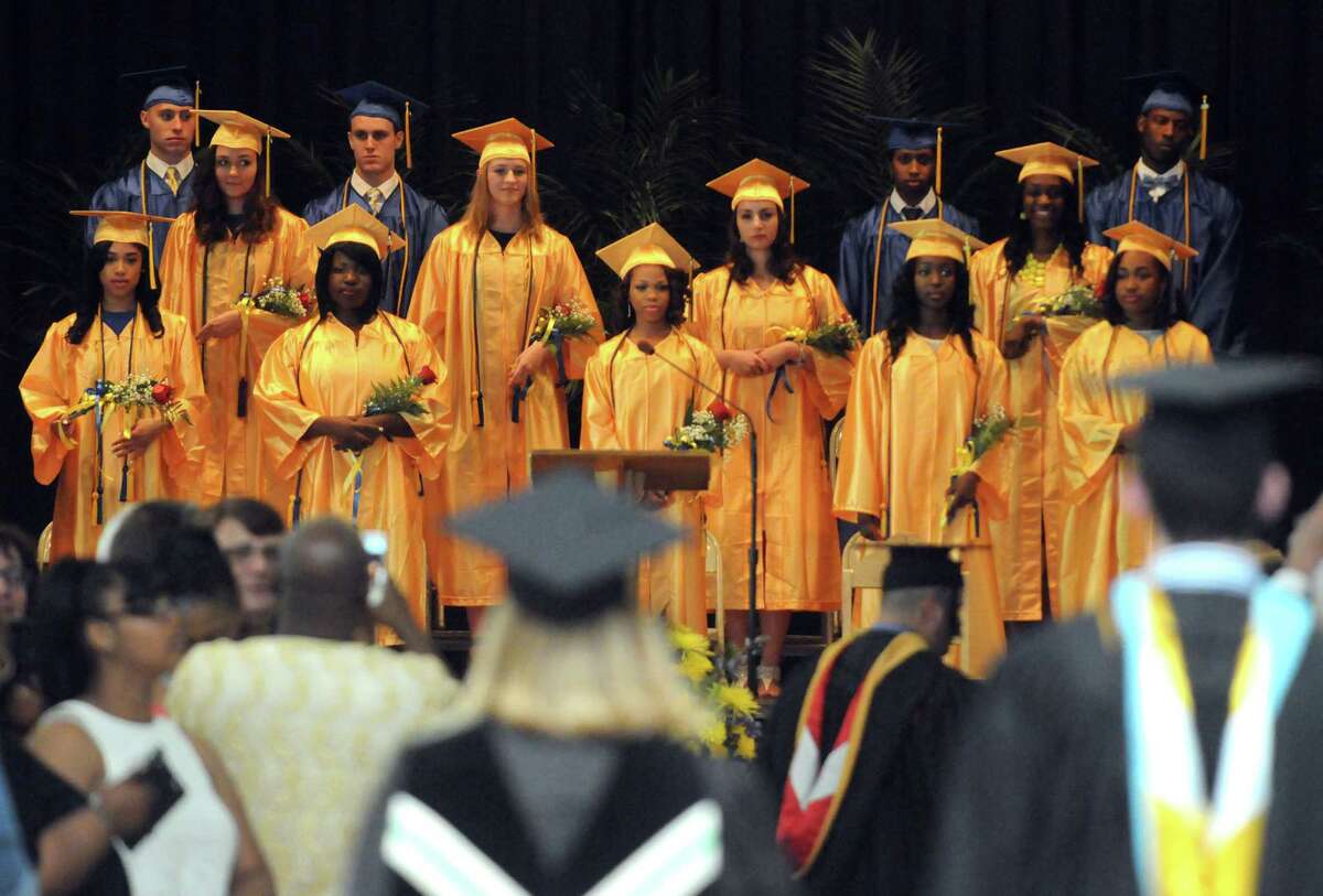 Bishop Maginn High School held its 35th Commencement Exercise on Saturday June 13, 2015 in Albany , N.Y. This will be the last graduation at the school's current location. It will relocate to a smaller space in the fall. Bishop Edward B. Scharfenberger will be on hand for the ceremony. He ultimately made the call to move. The school has about 138 students in a building designed for 1,200. The new location at Park Avenue a former charter school that is half that size. (Michael P. Farrell/Times Union)
