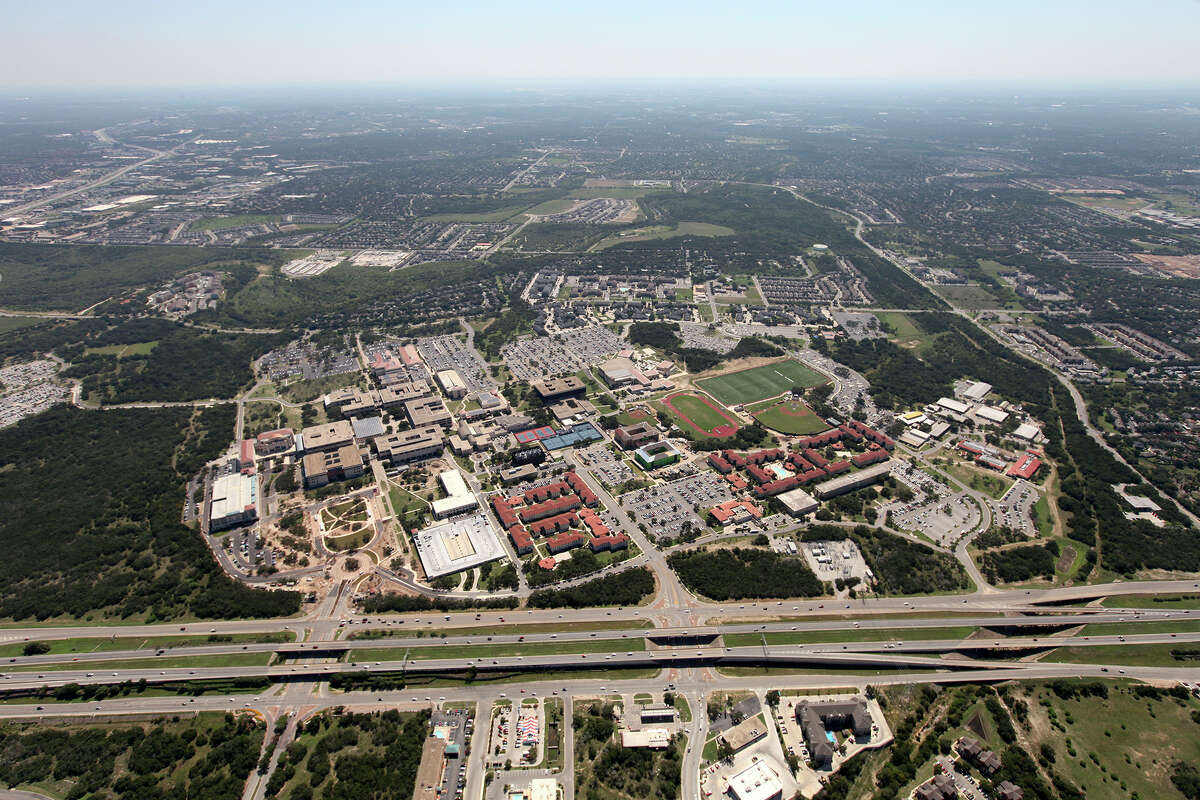 An aerial view of the main campus of the University of Texas at San Antonio in 2012.