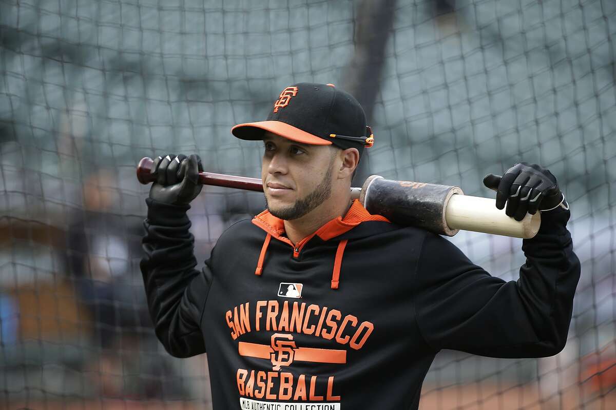 San Francisco Giants' Gregor Blanco during batting practice before the start of their baseball game against the Atlanta Braves Friday, May 29, 2015, in San Francisco. (AP Photo/Eric Risberg)