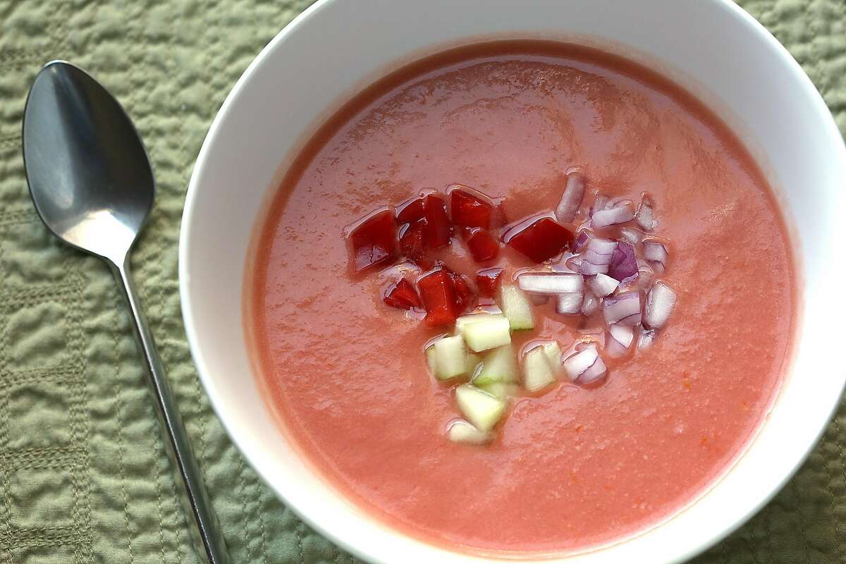 Classic spanish gazpacho made by Molly Watson in San Francisco, California, on Friday, June 12, 2015.
