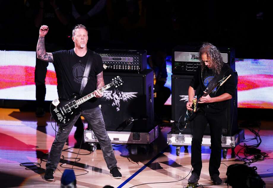 Musicians James Hetfield and Kirk Hammett of Metallica performed the national anthem before the fifth game of the 2015 NBA Finals between the Golden State Warriors and the Cleveland Cavaliers at Oracle Arena on June 14, 2015 in Oakland, California. The NBA has announced that it will play Wednesday the third game of the 2019 final of the NBA. Could warriors try to recreate the magic of the past?

Click or swipe to see what other stars have appeared at Warriors playoff games this season. & gt; & gt; & gt; Photo: Thearon W. Henderson, Getty Images