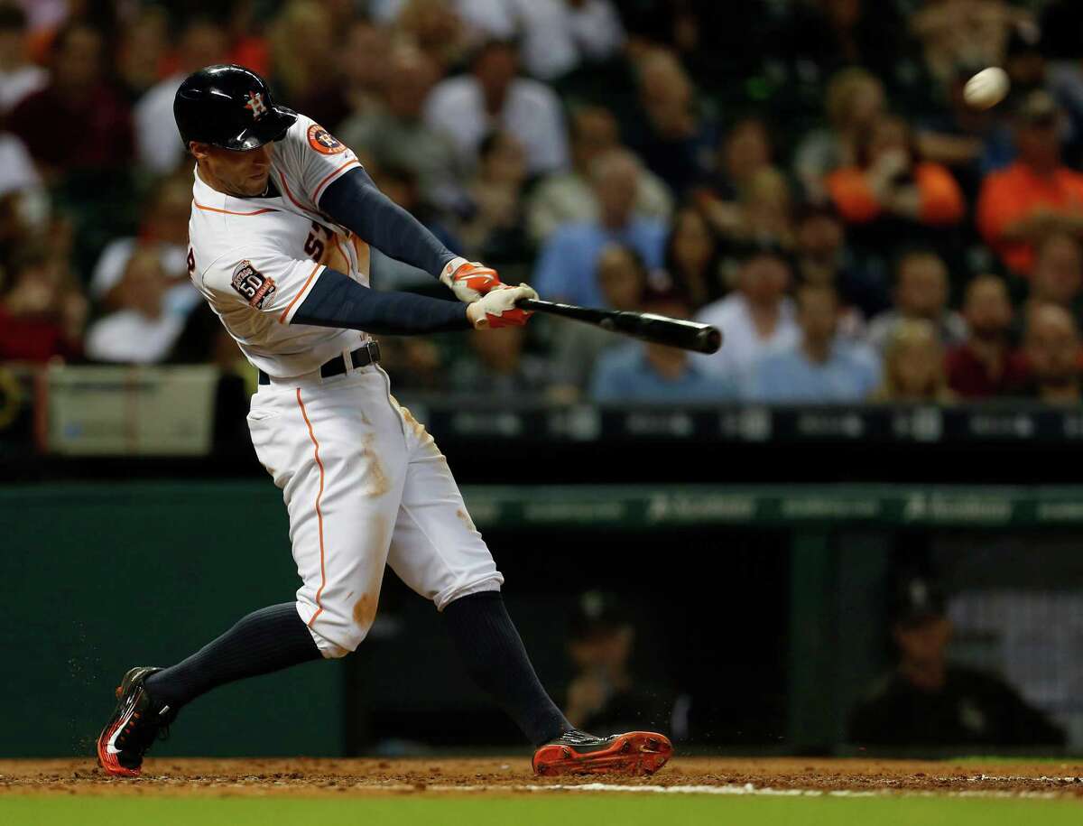 Part of George Springer's approach at the plate includes keeping his bat in the strike zone longer as he becomes more selective.