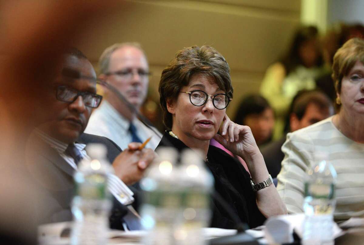 Regents Chancellor Merryl Tisch, center, listens to comments during a Board of Regents meeting Monday afternoon, June 15, 2015, at the State Education Building in Albany, N.Y. (Will Waldron/Times Union)
