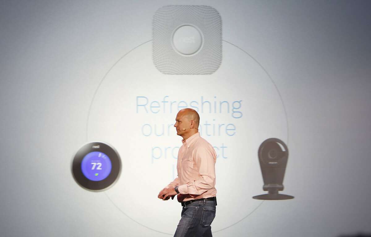 Tony Fadell, Nest CEO, walks off the stage after speaking during a Nest press conference at Terra Gallery on Wednesday, June 17, 2015 in San Francisco, Calif.