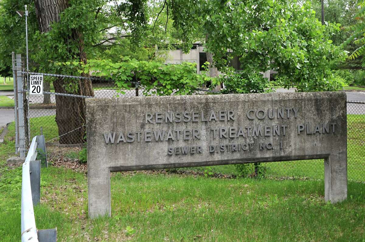 Sign at the entrance to for the Rensselaer County Wastewater Treatment plant on Wednesday, June 17, 2015 in Troy N.Y. (Lori Van Buren / Times Union)