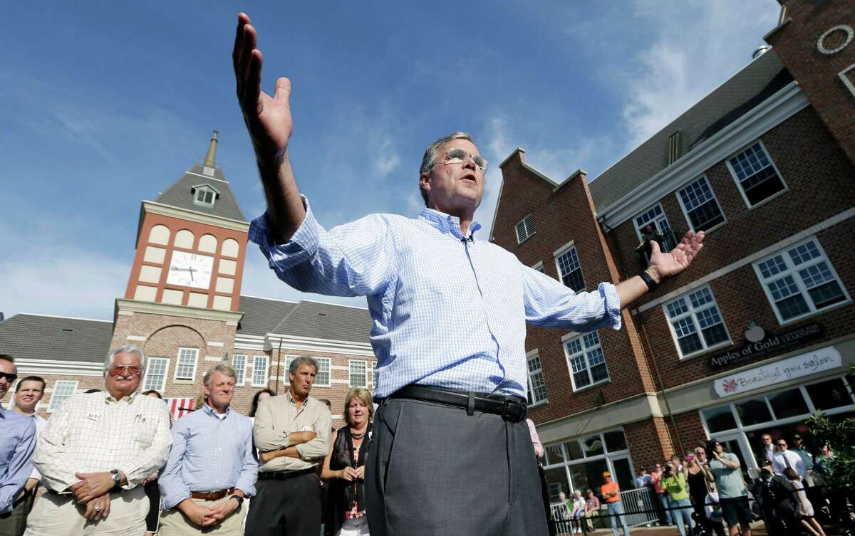 Republican presidential candidate Jeb Bush speaks to local residents during a town hall meeting, Wednesday, June 17, 2015, in Pella, Iowa. (AP Photo/Charlie Neibergall)