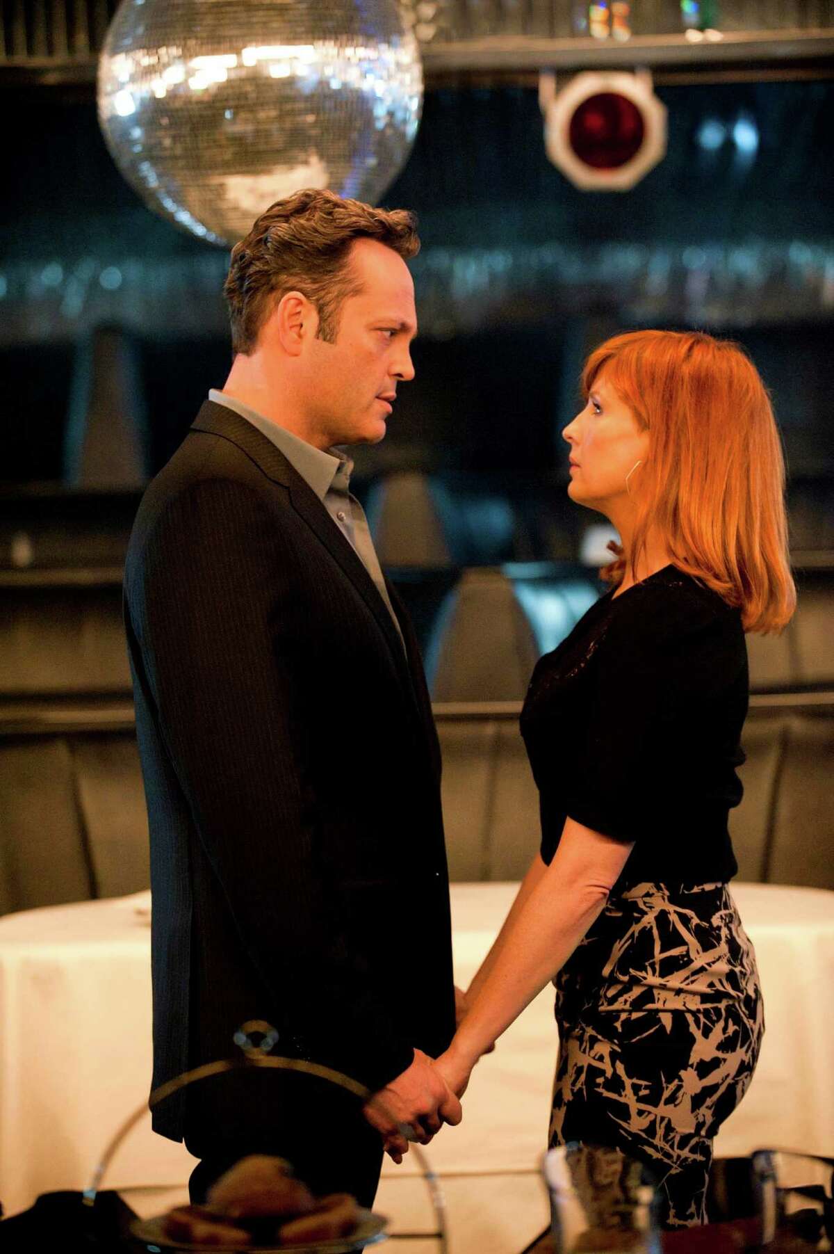 Vince Vaughn portrays Frank, a criminal attempting to go legit, and Kelly Reilly plays is wife, Jordan, a failed actress who is a full partner in his enterprises and ambitions in season two of HBO's 'True Detective.' June, 2015
