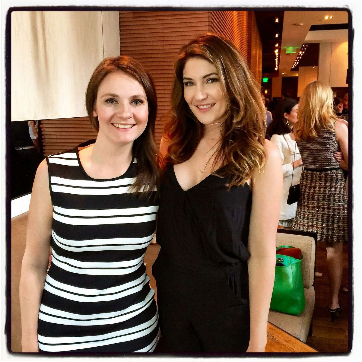 CloudFare co-founder Michelle Zatlyn (left) and StyleSeat founder & CEO Melody McCloskey at the Elle Women in Tech dinner at Prospect Restaurant. June 2015. By Catherine Bigelow.