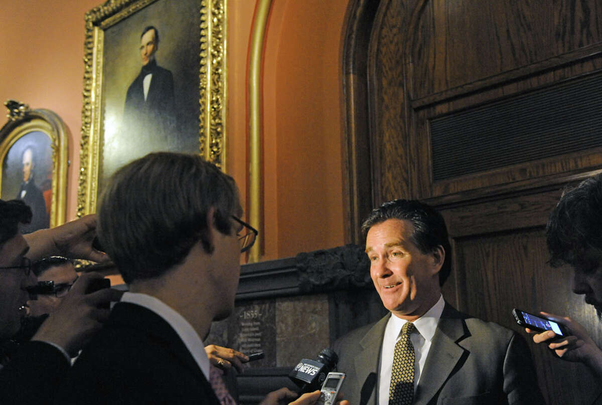 Senate Majority Leader John Flanagan comes out of a meeting with Governor Andrew Cuomo at the Capitol on Thursday June 18, 2015 in Albany, N.Y. (Michael P. Farrell/Times Union)