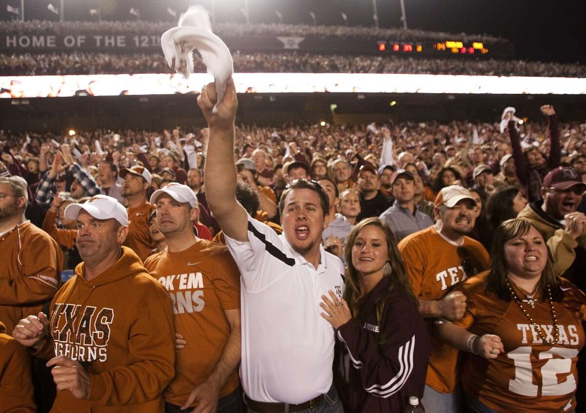 Texas and Texas A&M fans haven't seen their football teams play each other since 2011 in College Station. The rivalry as SEC members will resume at Kyle Field, perhaps as early as 2024. 