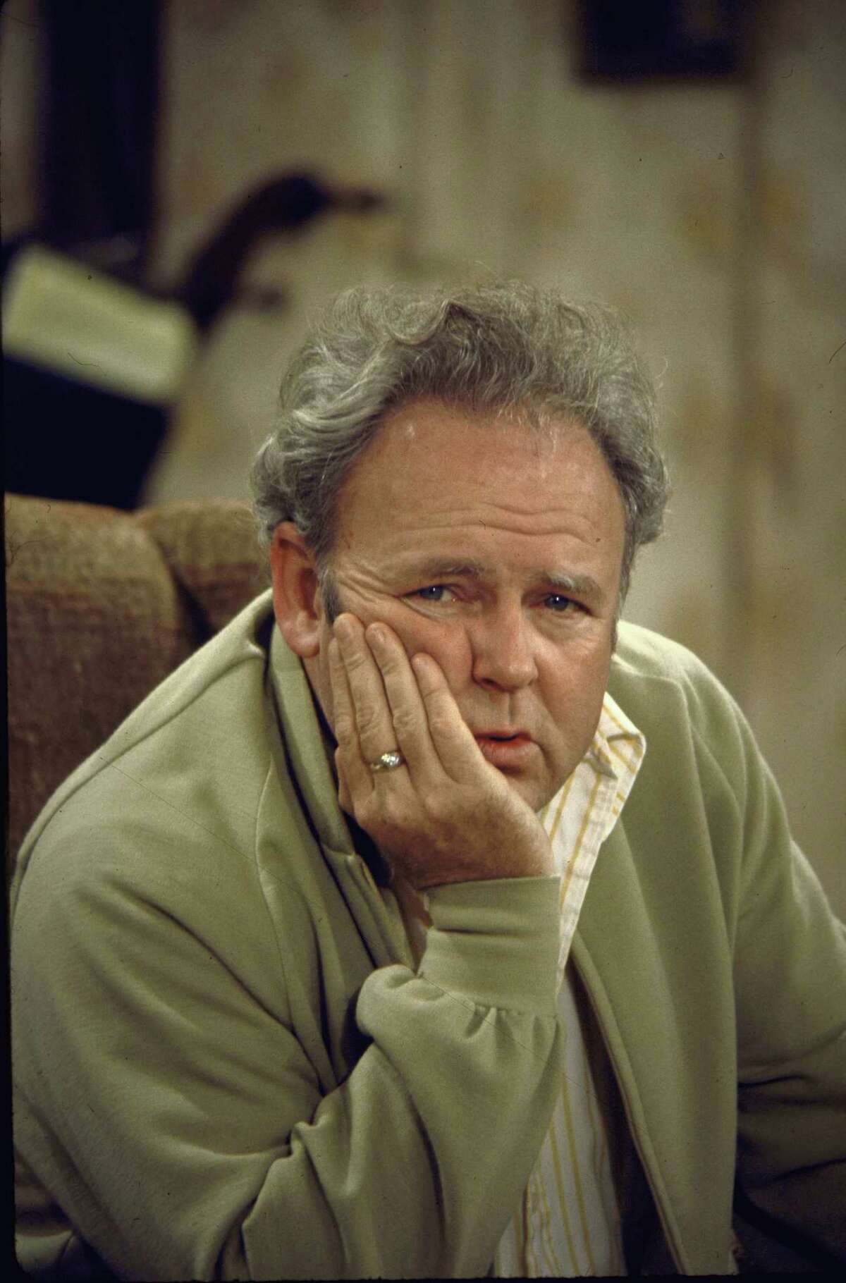 Carroll O'Connor posing as Archie Bunker in TV series All in the Famil...