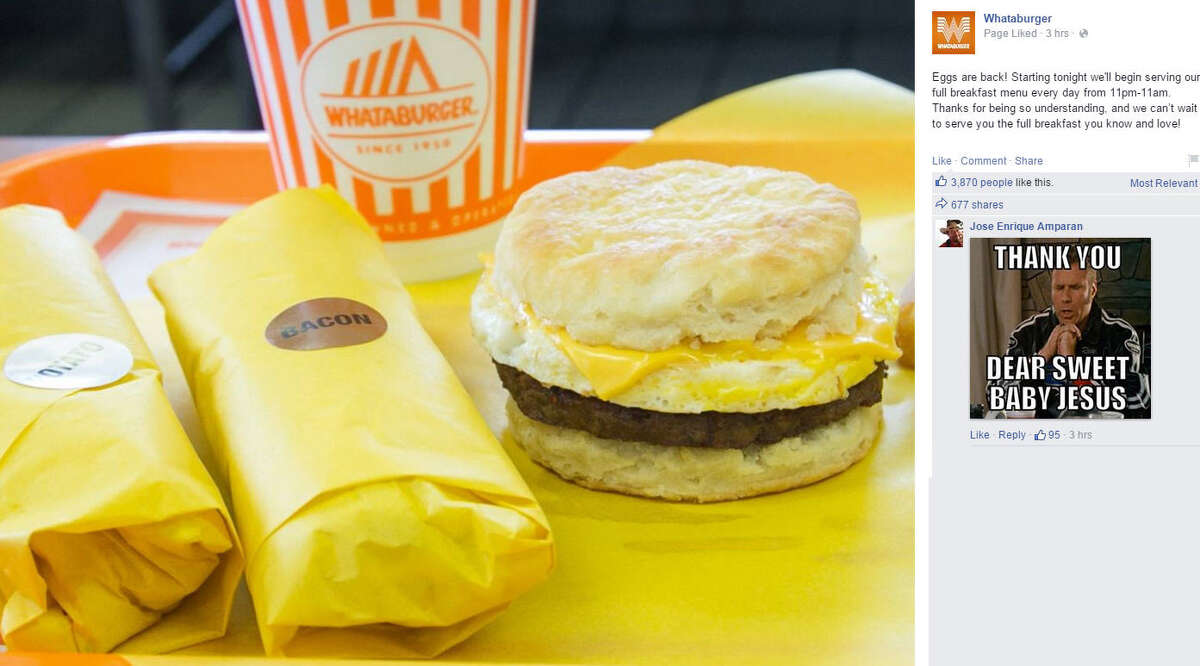 Two Whataburger menu favorites return