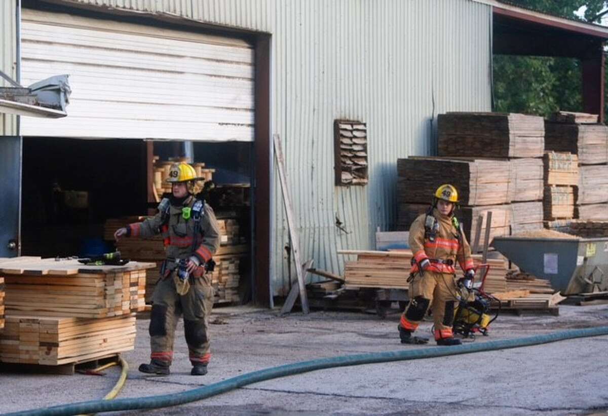 Flames burn lumber yard in north Harris County
