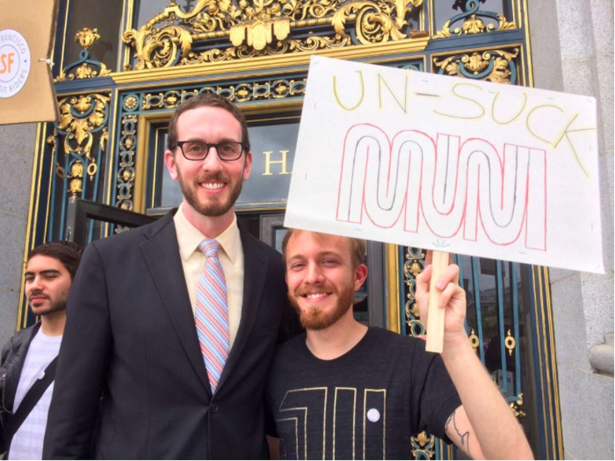 Supervisor Scott Wiener kicks off the 22-Day Challenge with a transportation advocate.
